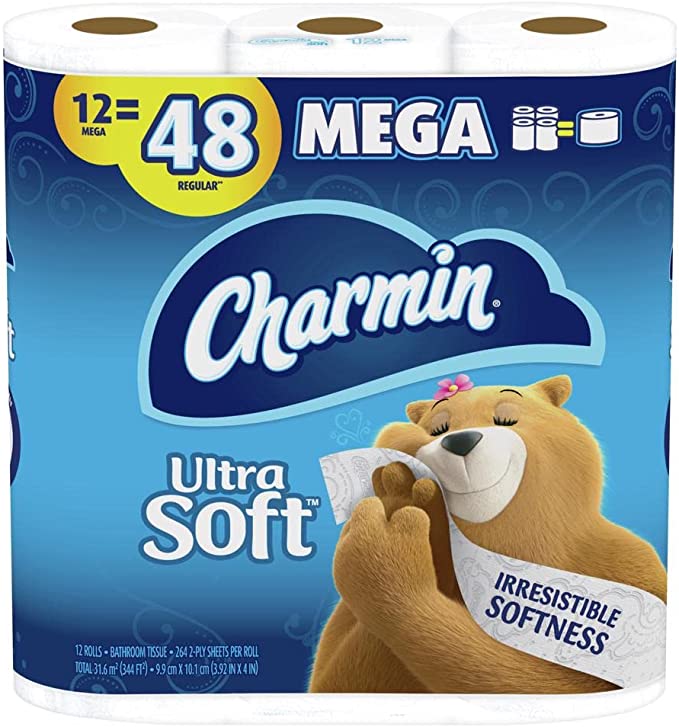 Charmin Ultra Soft Toilet Paper, 12 Mega Rolls = 48 Regular Rolls