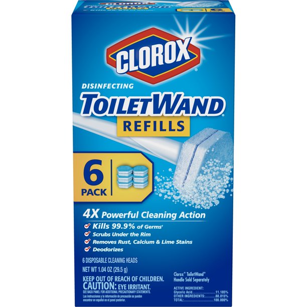 Clorox ToiletWand Disinfecting Refills, Disposable Wand Heads, 6 count